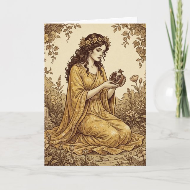 Persephone grekisk gudinnas gratulationskort kort (Framsida)