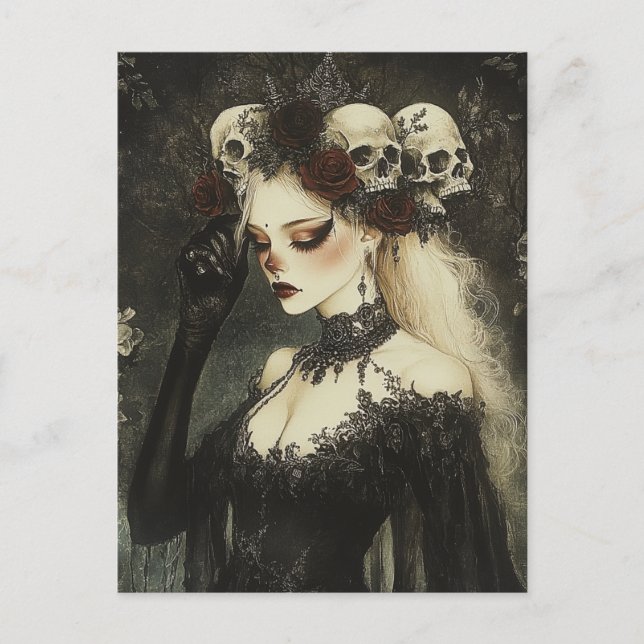 Persephone Queen of the Underworld Gothic Vykort (Framsida)