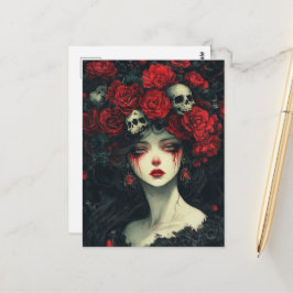 Persephone Red Flowers and Döskallars Vykort