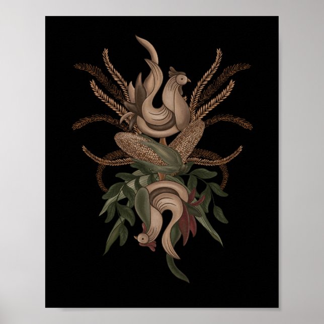 Persephone's Cockerel. Skördecykel Poster (Framsidan)