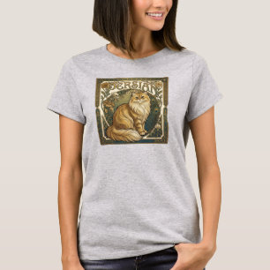 Perserkat Art Nouveau – Elegant Vintage Kattkonst T Shirt
