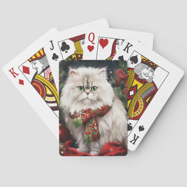 Perserkat i Snö Jul Casinokort (Baksidan)