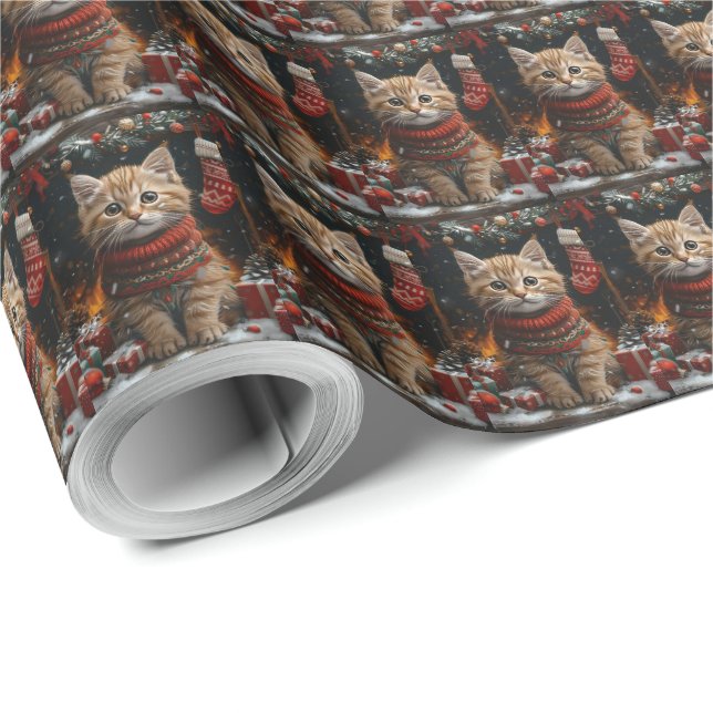 Perserkat med julklappar Kaminen Presentpapper (Rulle Hörn)