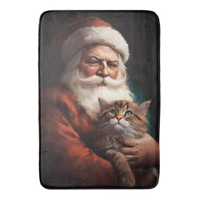 Perserkat med Tomte Jul Firande Jul  Badrumsmatta (Framsidan (Vertikal))
