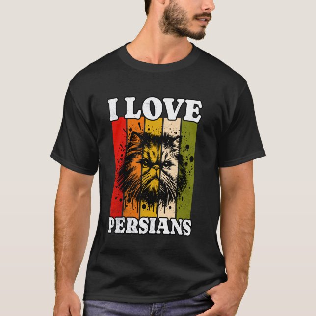 Perserkat Retro Jag älskar Perserkat T Shirt (Framsida)