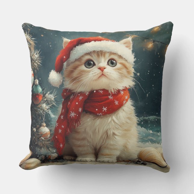 Perserkatte Jul Vintage Strand Kudde (Framsida)