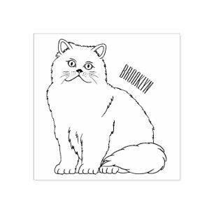 Perserkatte tecknad illustration stämpel