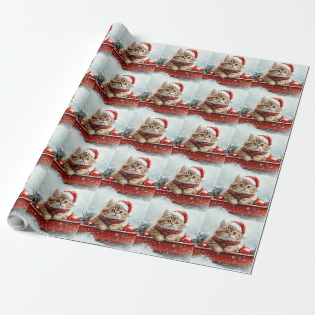 Perserkatten i släde Låt det snöa jul Presentpapper (Utrullad)