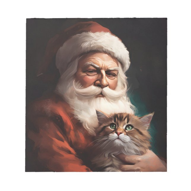 Perserkatten Med Tomte Jul Fest  Anteckningsblock (Framsida)