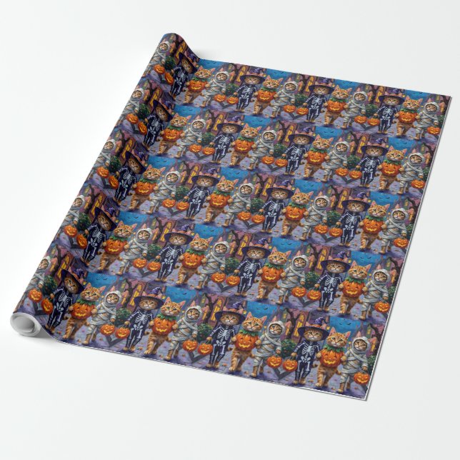 Perserkatten trick-or-treating  Halloween-kostymer Presentpapper (Utrullad)