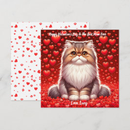 Perserkatten Valentines spinnande Julkort
