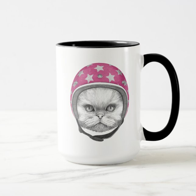 Perserkattmotorcykelryttare Mugg (Höger)