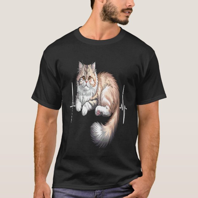Perserkatts hjärtslag t shirt (Framsida)