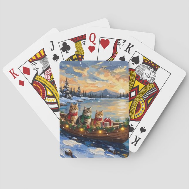 Perserkatts julbåt firande casinokort (Baksidan)