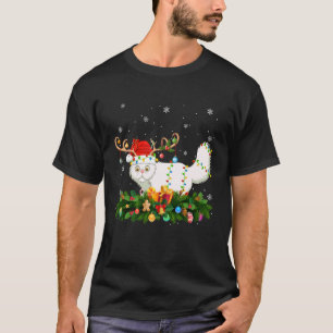 Perserkatts julbelysning Ren Santa hatt reklam T Shirt