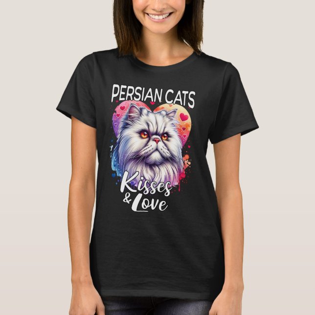 Perserkatts kyssar Perserkatts kärlek T Shirt (Framsida)
