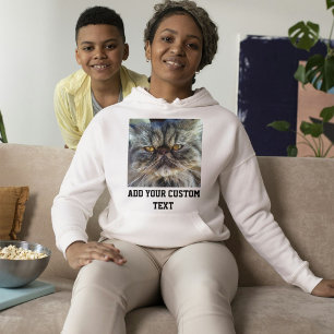 Perserkattsaska och svart text med anpassad bild t shirt