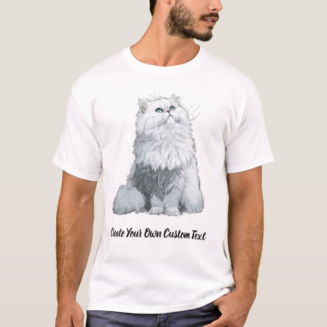 Perserkattskapadegenanpassadtext T Shirt (Framsida)
