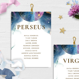 Perseus Celestial sittplatskort med gäst Namn