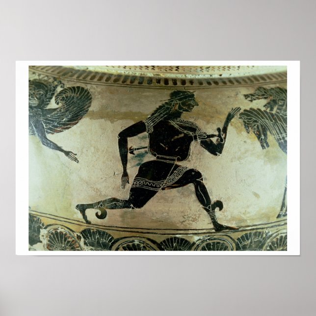 Perseus Fleeing från Gorgons, detaljer från A Poster (Framsidan)