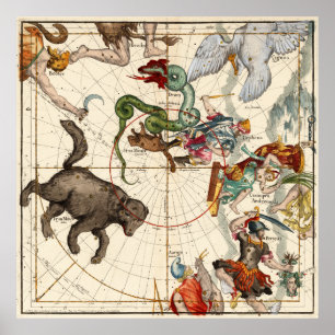 Perseus, Hercules, Cassiopea och Andromeda Poster
