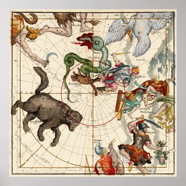 Perseus, Hercules, Cassiopea och Andromeda Poster (Framsidan)