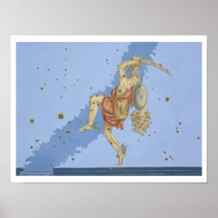 Perseus med huvudet av medusaen, från 'Uranometri Poster