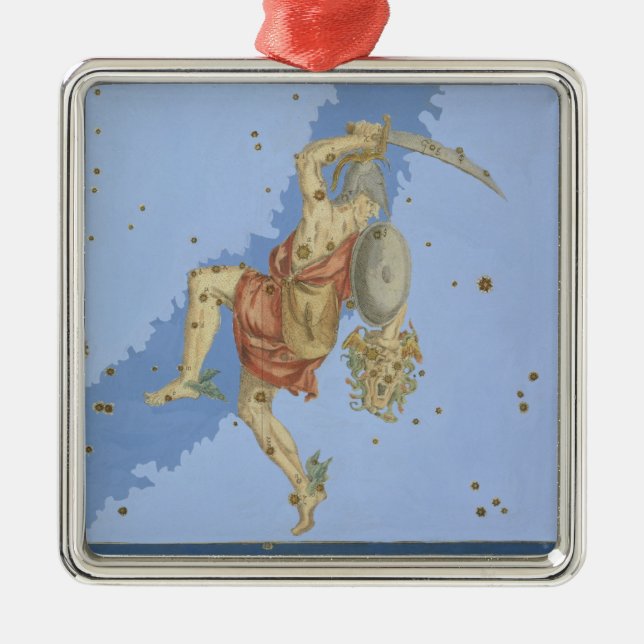 Perseus med huvudet av medusaen, från 'Uranometria Julgransprydnad Metall (Framsidan)