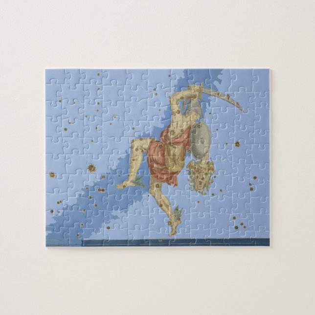 Perseus med huvudet av medusaen, från 'Uranometria Pussel (Horisontell)