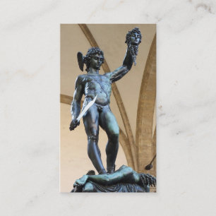 perseus med huvudet av medusaen visitkort