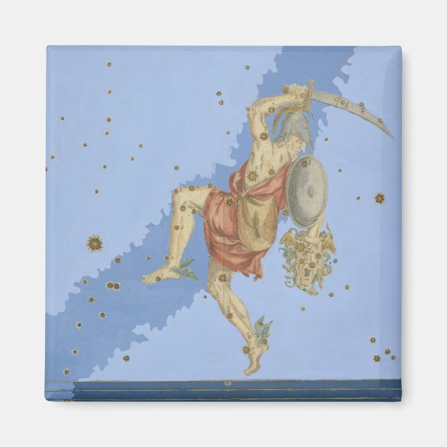 Perseus med ledaren för Medusa, från Uranometria Magnet (Framsidan)