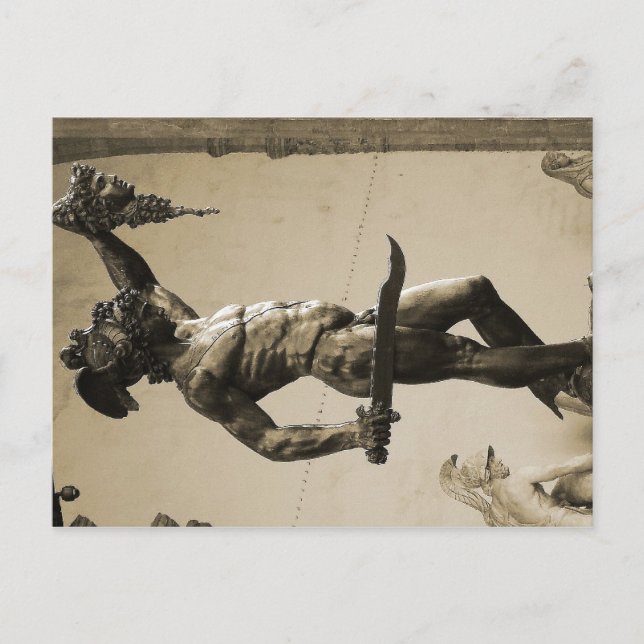 Perseus med ledaren för Medusa Vykort (Framsida)