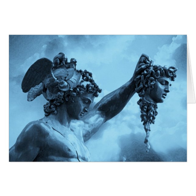 Perseus mot Medusa Hälsningskort (Framsidan Horizontal)