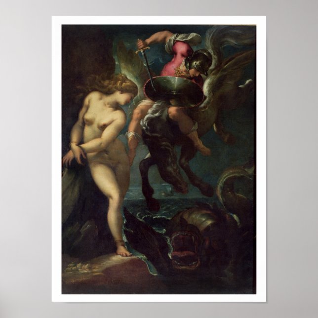 Perseus och Andromeda, c.1610 (olja på arbetsyta) Poster (Framsidan)