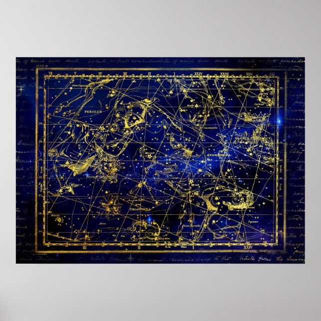 Perseus och andromeda-konstellation poster (Framsidan)