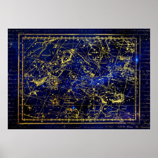 Perseus och andromeda-konstellation poster (Framsidan)