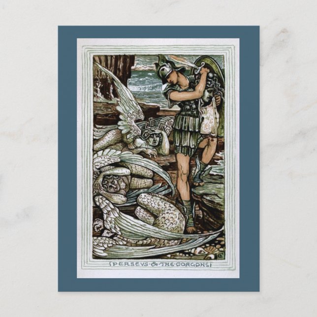 Perseus och Gorgons Vykort (Framsida)
