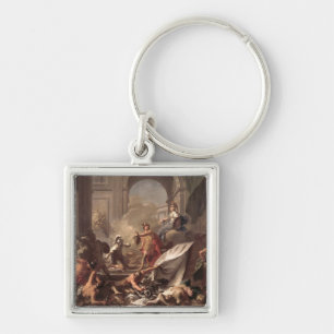 Perseus under skyddet av Minerva Fyrkantig Silverfärgad Nyckelring
