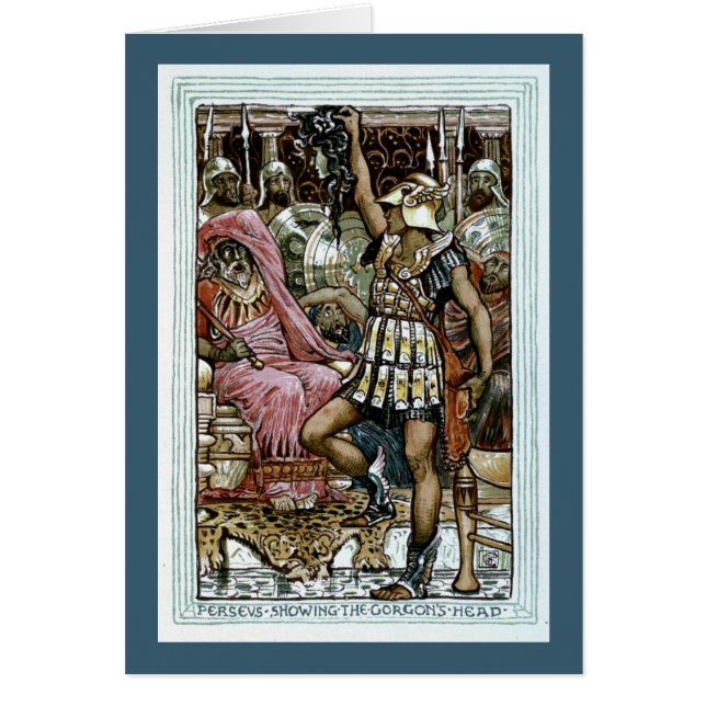 Perseus visning Gorgon'sens huvud Hälsningskort (Framsidan)