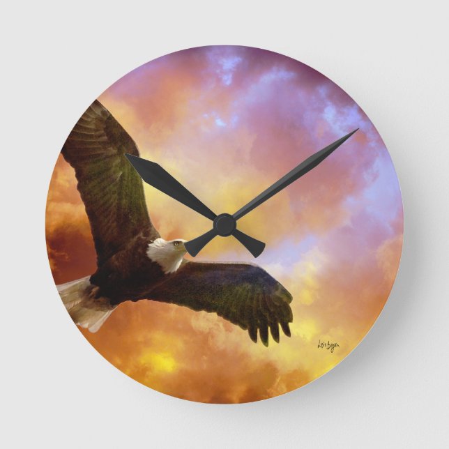 Perseverance American Eagle Clock från Lois Bryan Rund Klocka (Framsida)