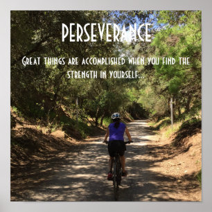 Perseverance Bike Riding Motivational Quote Poster