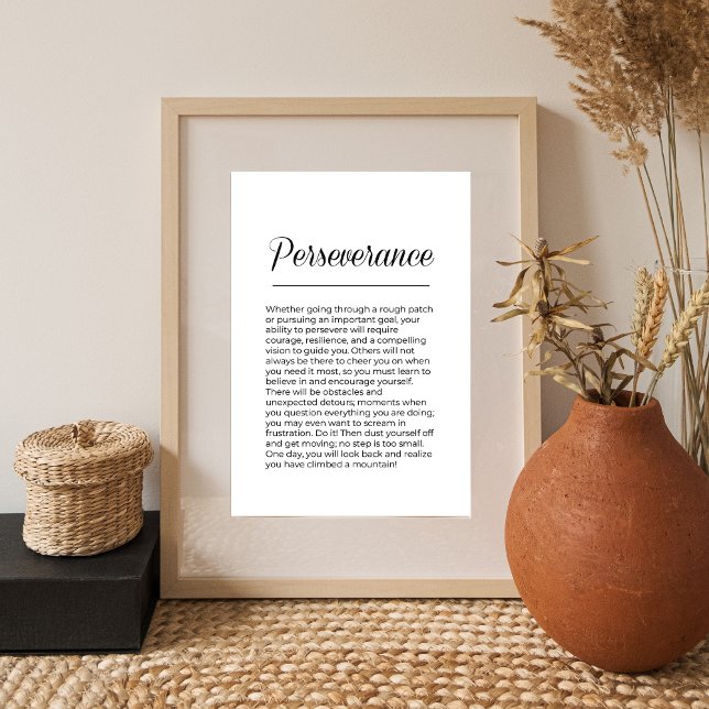 PERSEVERANCE - inspiration Motivational Wall Art Poster (Skapare uppladdad)