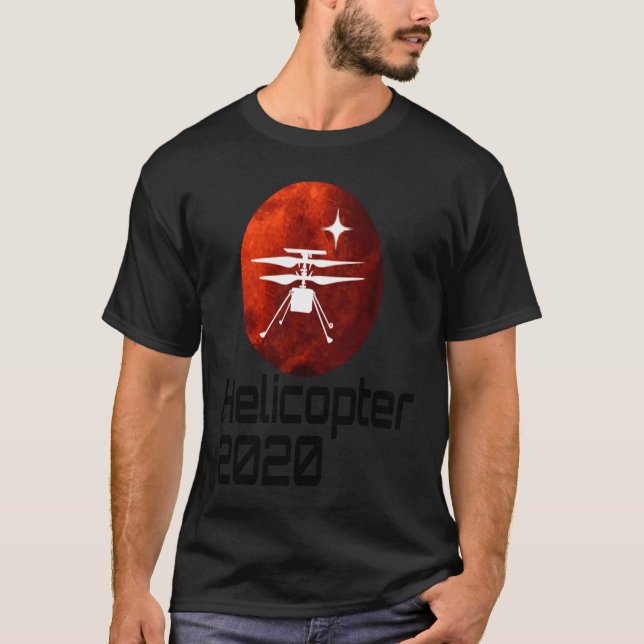 Perseverance Mars Rover Helicopter Ingenuity Landi T Shirt (Framsida)