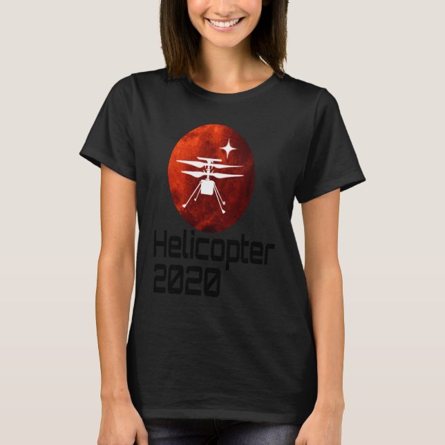 Perseverance Mars Rover Helicopter Ingenuity Landi T Shirt (Framsida)