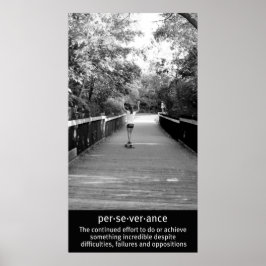 Perseverance of Girl Longboard Poster