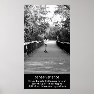 Perseverance of Girl Longboard Poster