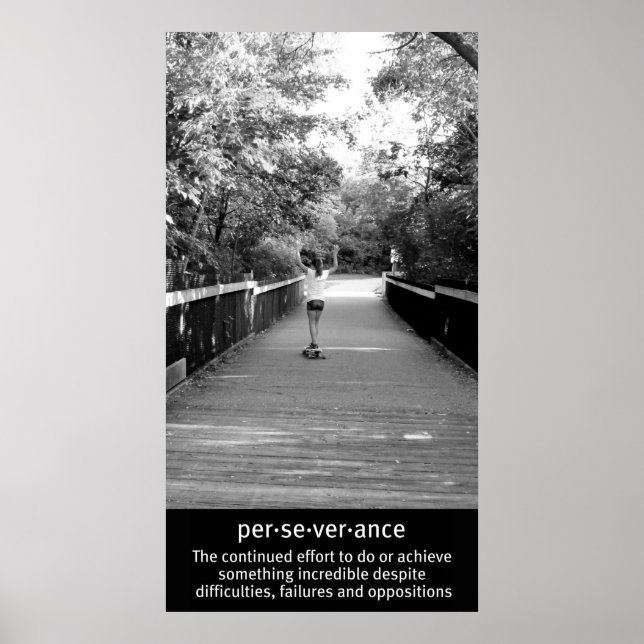 Perseverance of Girl Longboard Poster (Framsidan)