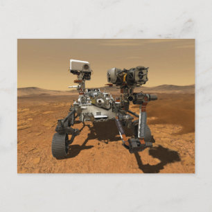 Perseverance Rover som arbetar på ytan av Mars. Vykort