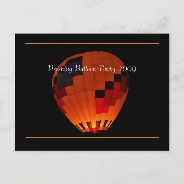 Pershing Balloon Derby 2009 Vykort (Framsida)