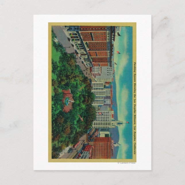 Pershing Square visar Los Angeles Vykort (Framsida)